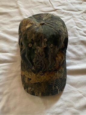 Browning Camo Cap with Buckmark Logo - Green Brown